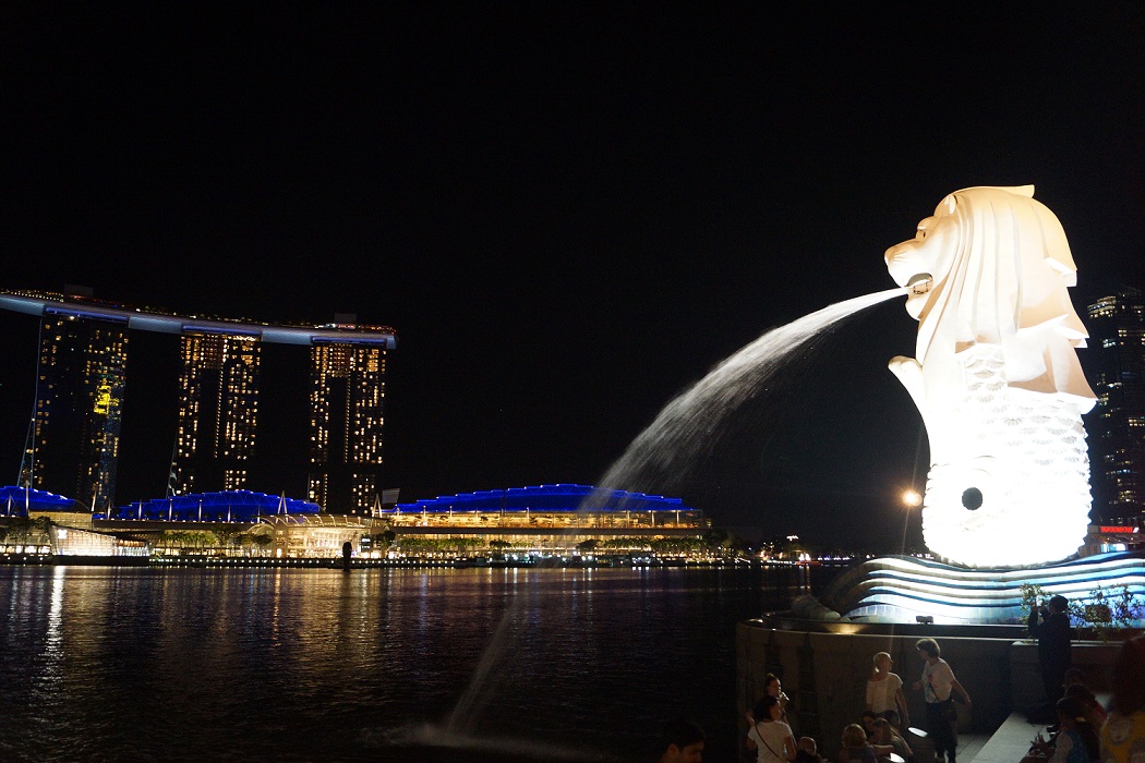 Nocny widok na Singapur